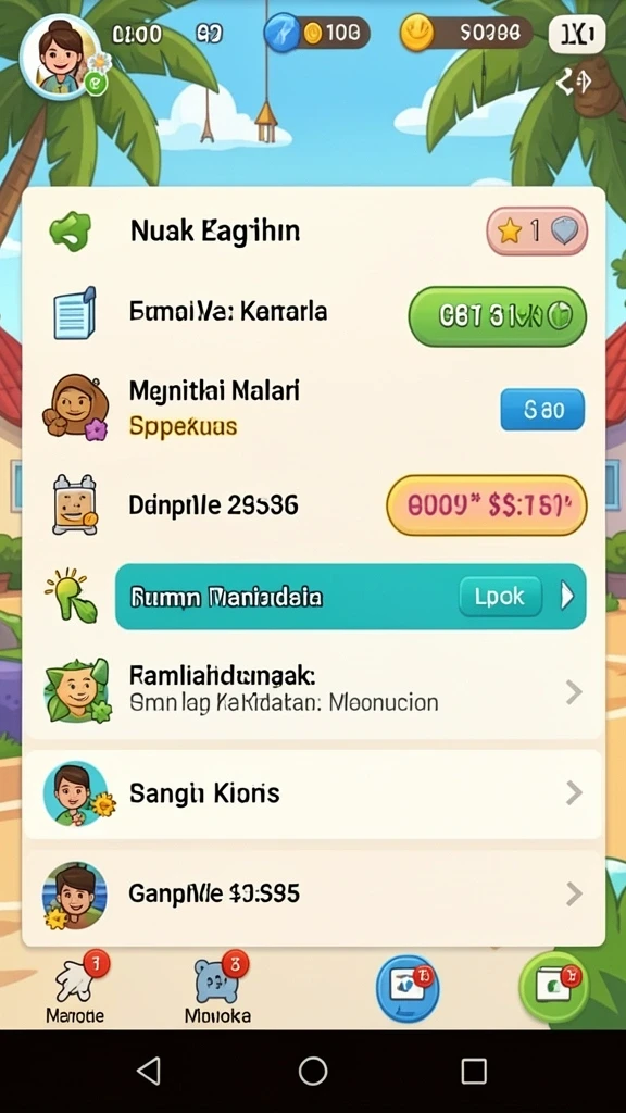 Beragam mode permainan yang menantang kreativitas.