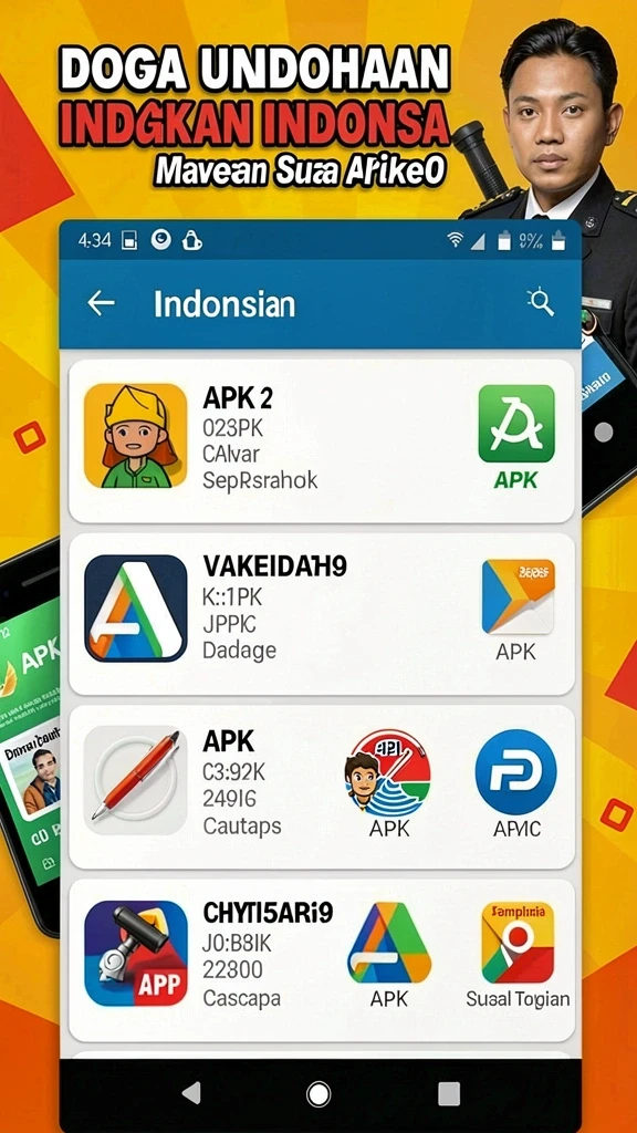 Pilihan permainan yang beragam dalam aplikasi.