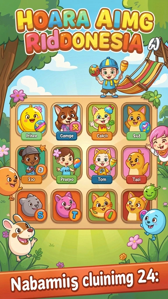 Tampilan awal game yang menarik dan penuh warna.