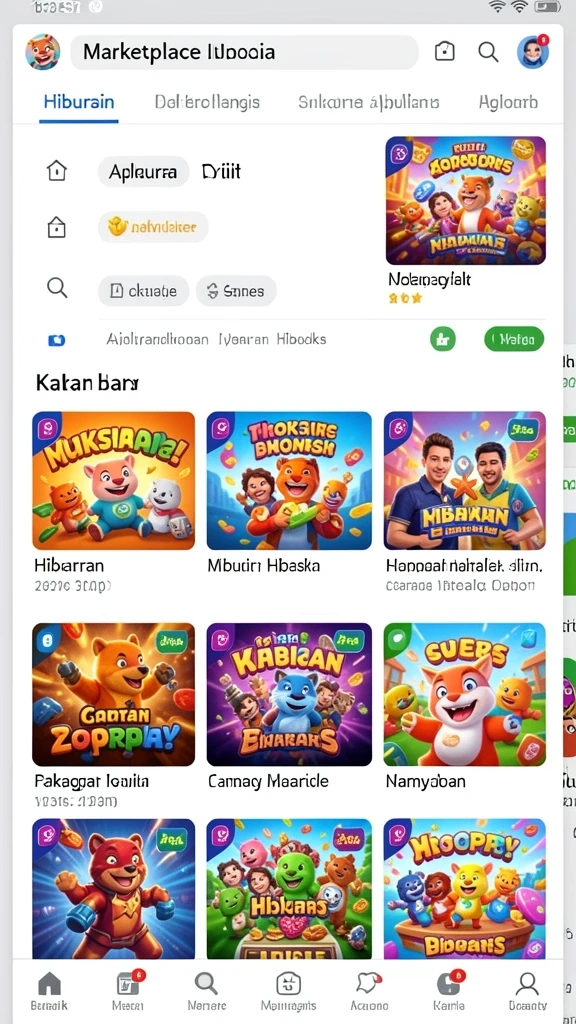 Gameplay interaktif dengan elemen sosial.